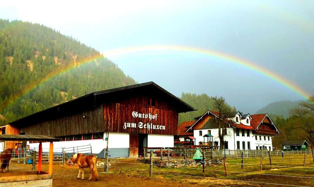 Gutshof Zum Schluxen Apartamento Pinswang Exterior foto